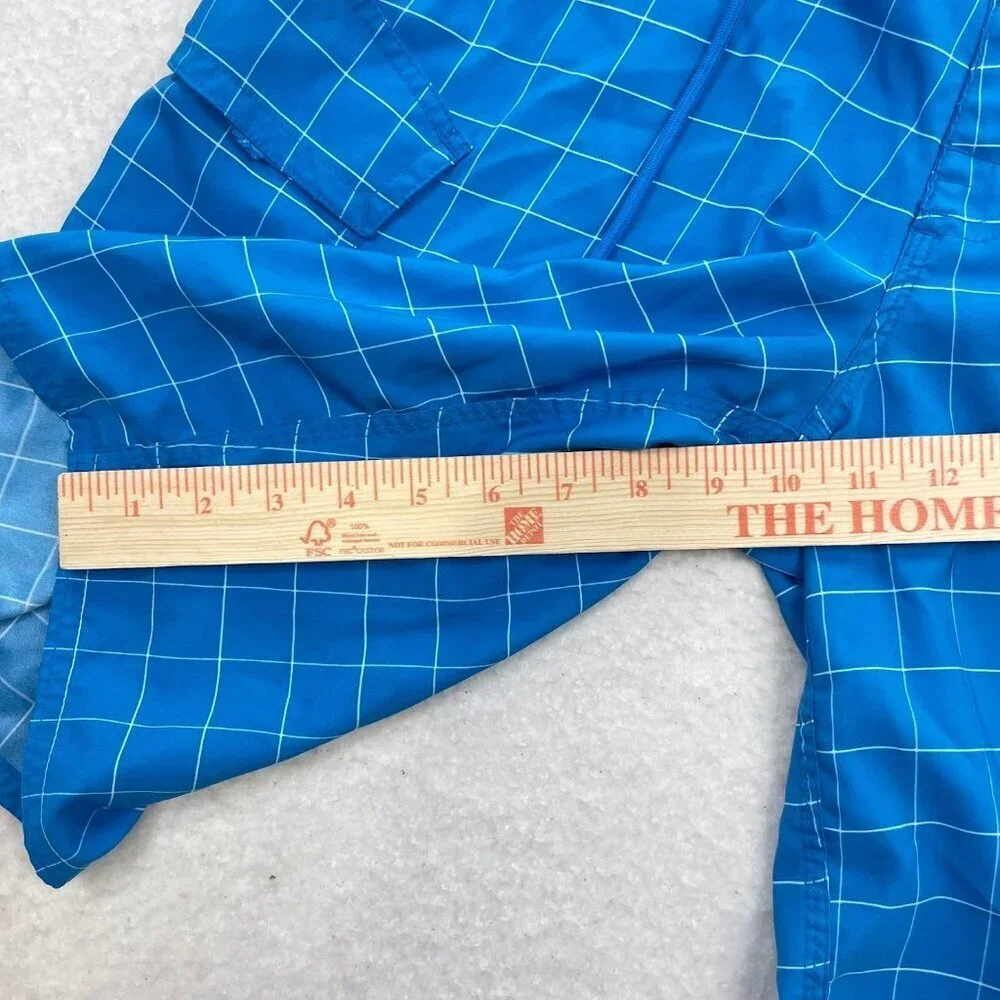 The North Face Board Shorts Men's 32 Blue Swim Trunks Quick Dry Pocket Logo Surf
